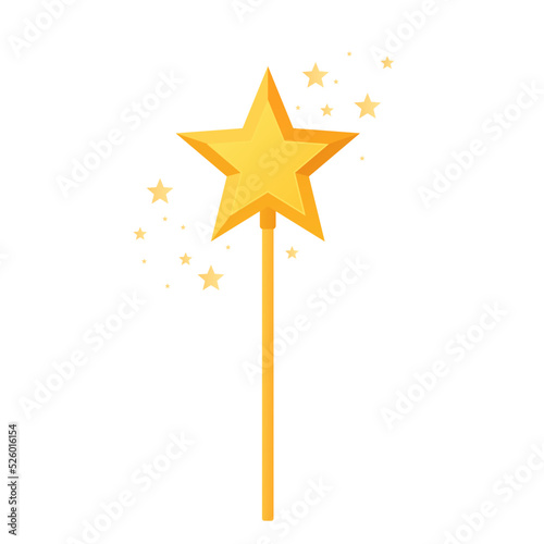 Magic wand with stars vector icon isolated on white background