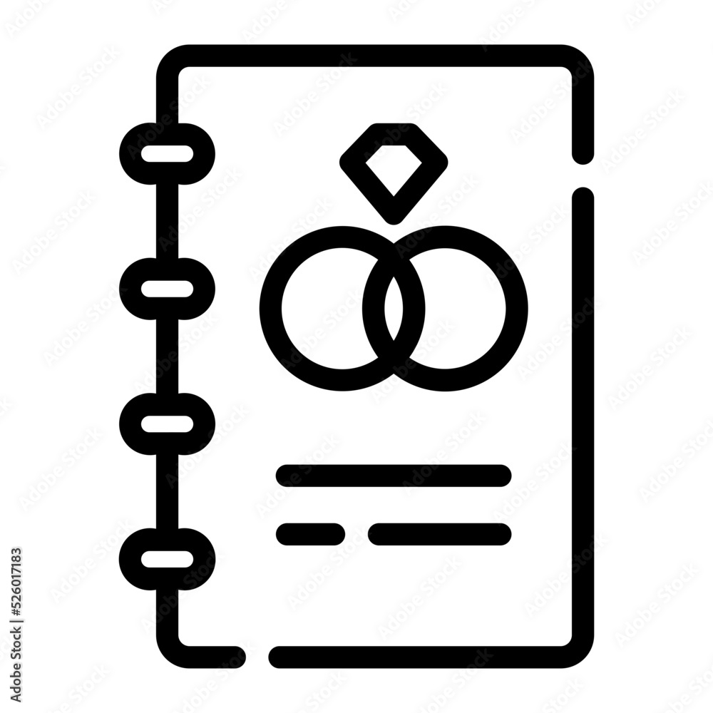 marriage book line icon marriage book line icon