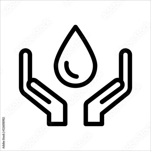hand and water drop icon save water symbol vector illustration design element