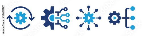 Automation icon set. Technology effective process symbol vector illustration. Development concept.