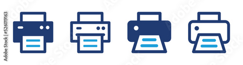 Printer icon set. Printout symbol. Printing machine icon template design.