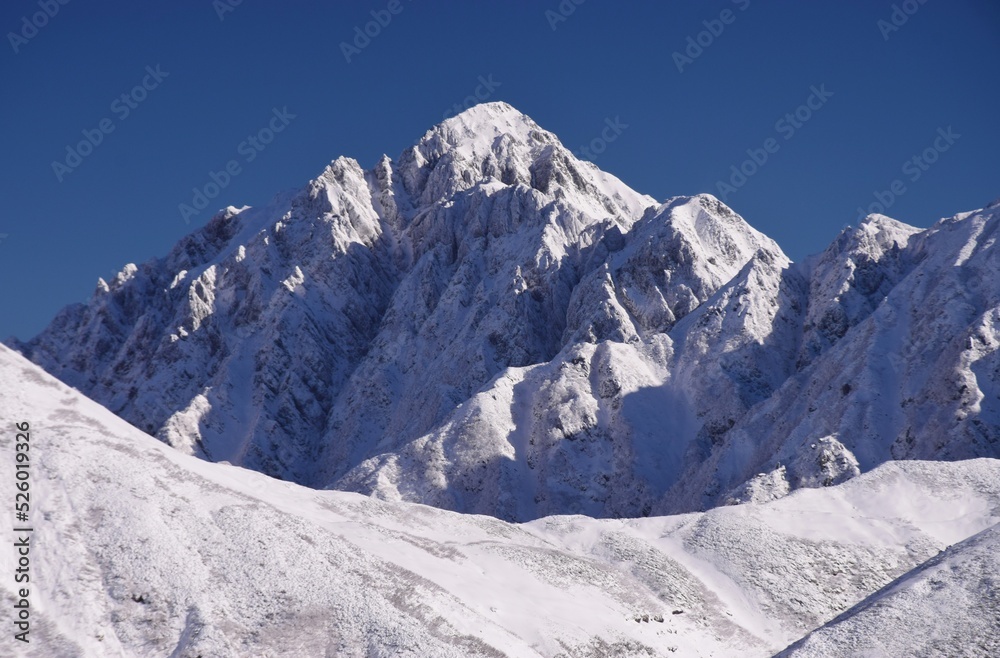 北アルプス・剱岳　雪景色