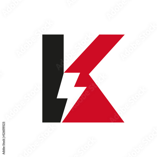 Free Download Letter K Electric Logo Concept With Power Icon, Volt Thunder Symbol Vector Template - GFXLoad