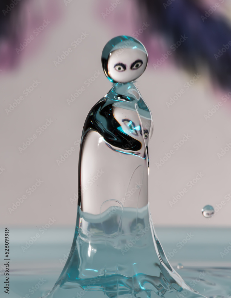 glass refraction lady liquid art