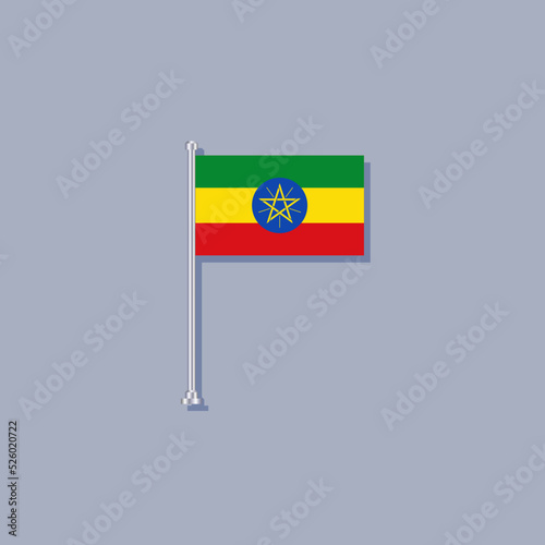Illustration of Ethiopia flag Template