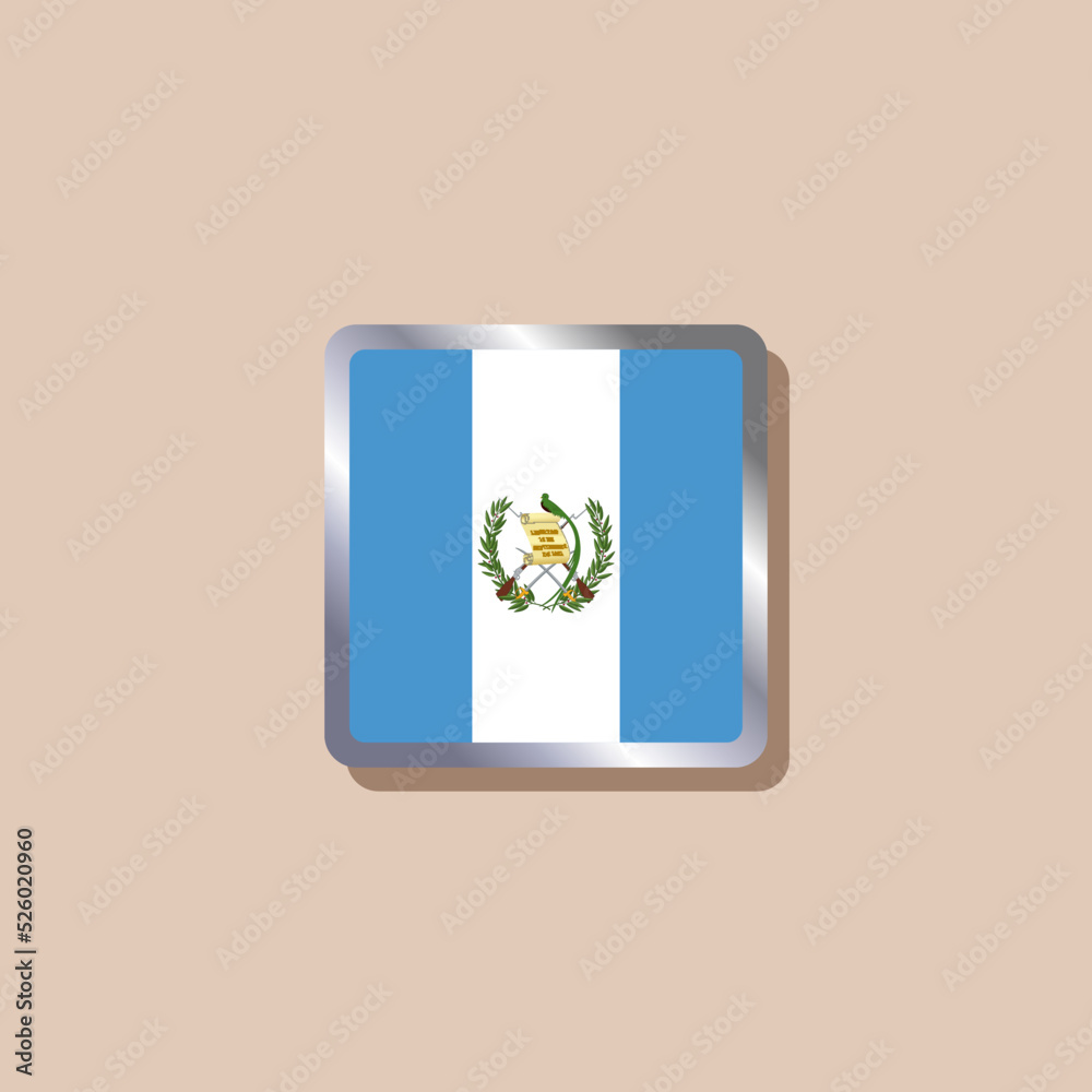 Fototapeta premium Illustration of Guatemala flag Template
