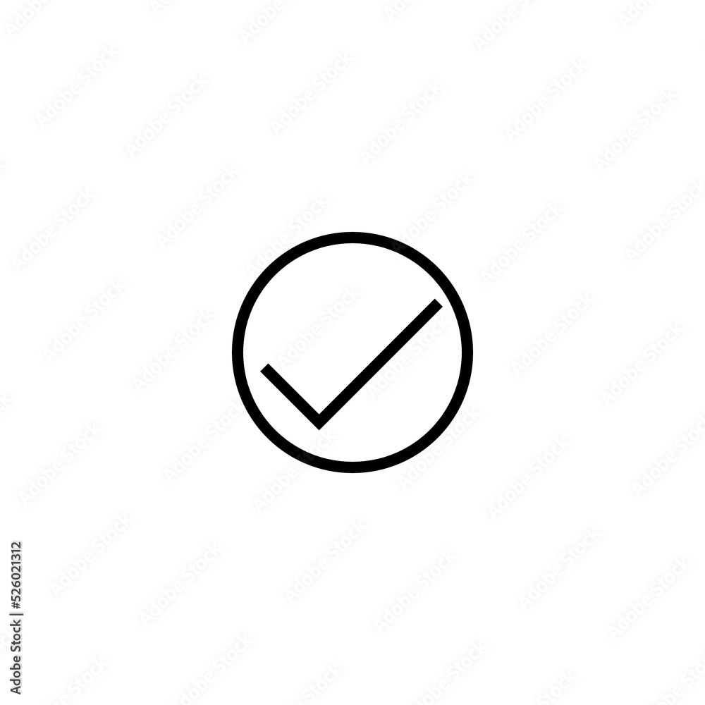 Check mark line icon isolated on white background Check mark line icon isolated on white background
