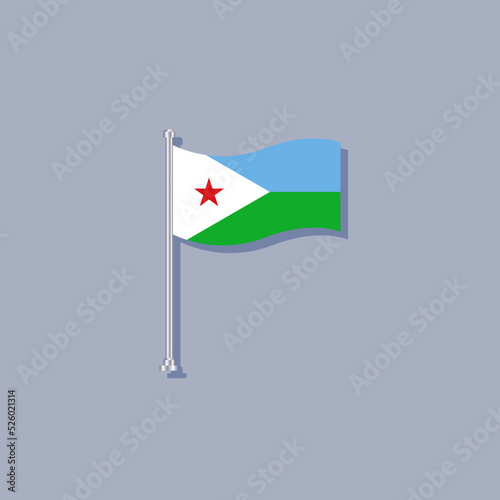 Illustration of Djibouti flag Template