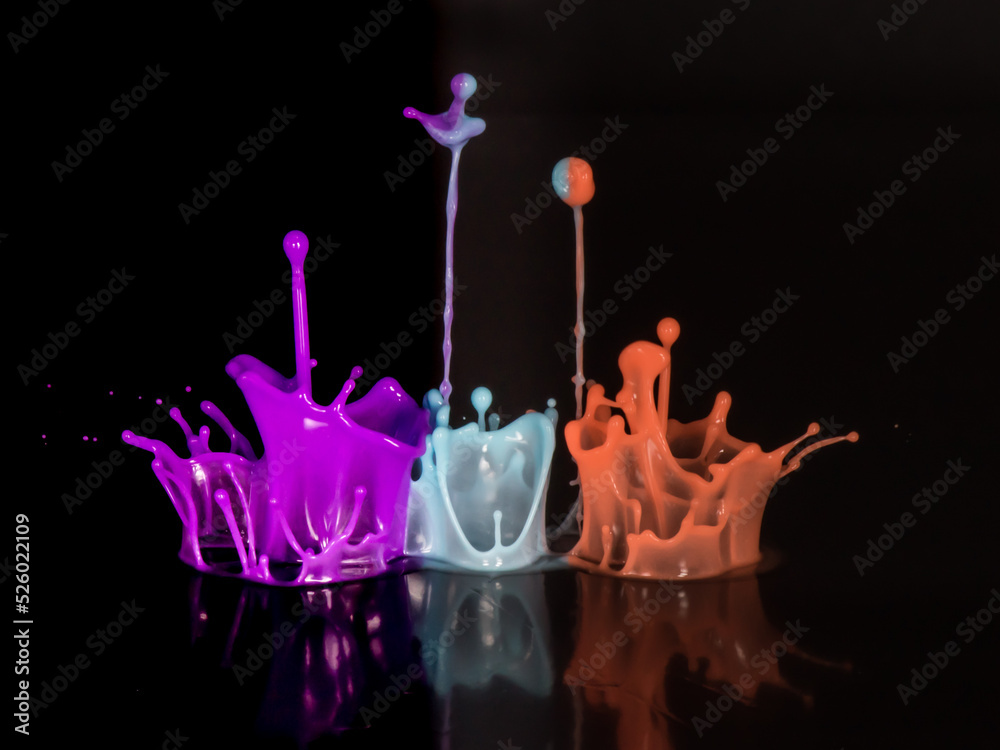 Triple Crown abstract liquid art on black