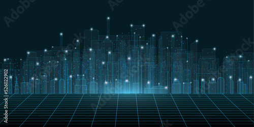Smart city template vector illustration