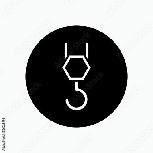 Crane Hook Icon. Goods Lifting Equipment Symbol - Vector. 