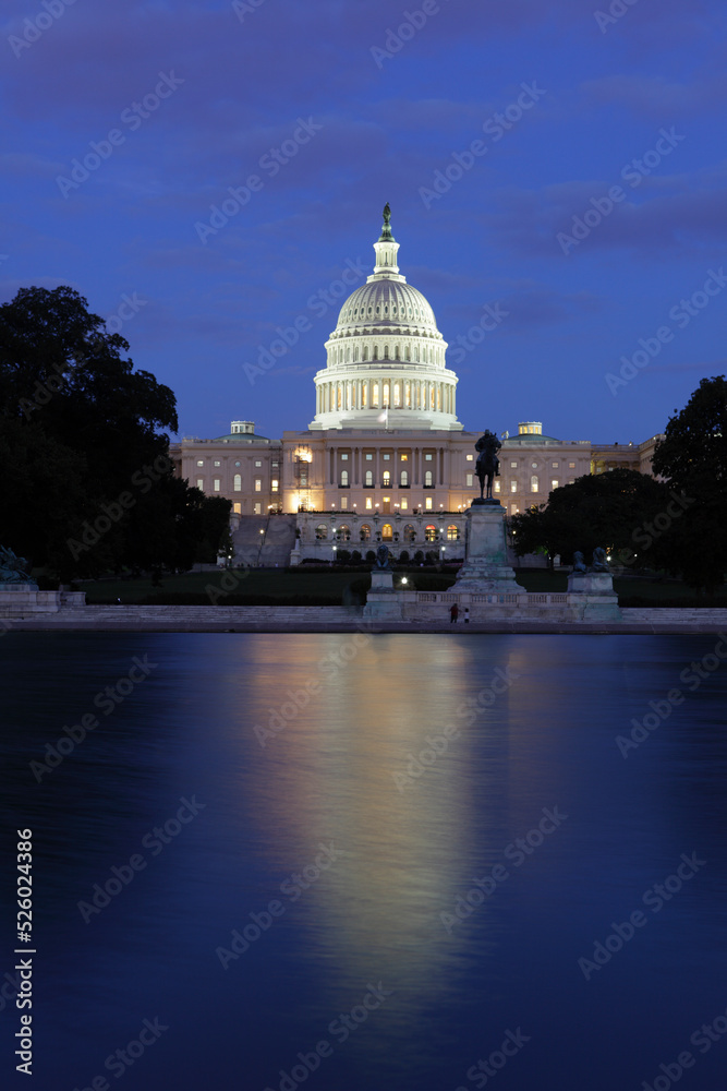 United States Capitol reflected in the pool, Washington D.C., USA
