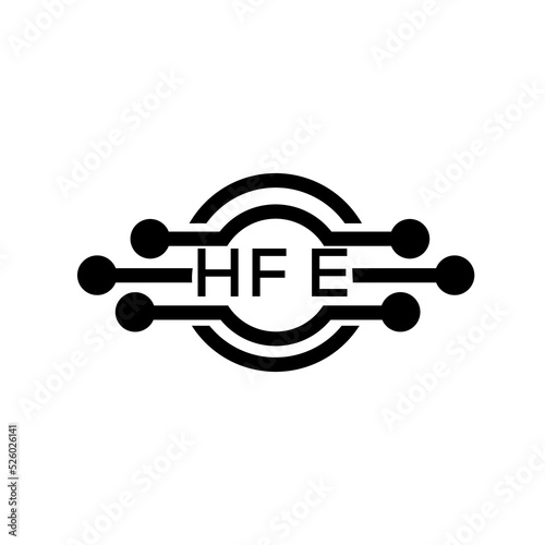 HFE letter logo. HFE best white background vector image. HFE Monogram logo design for entrepreneur and business.	
 photo