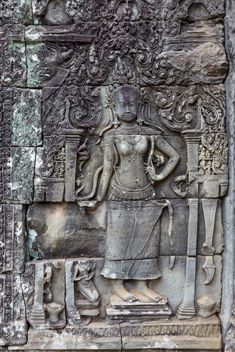 Decorations at Bayon Temple, Angkor, Siem Reap, Cambodia