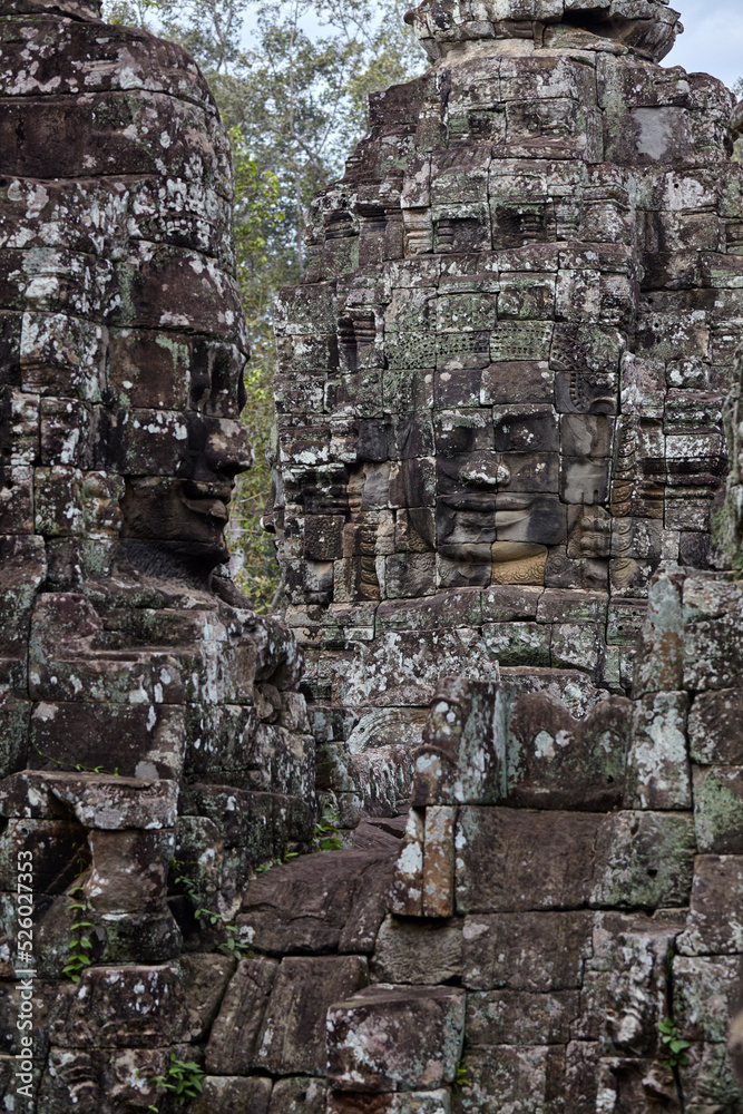 The serenity of the stone faces of Bayon temple, Siem Reap, Cambodia
