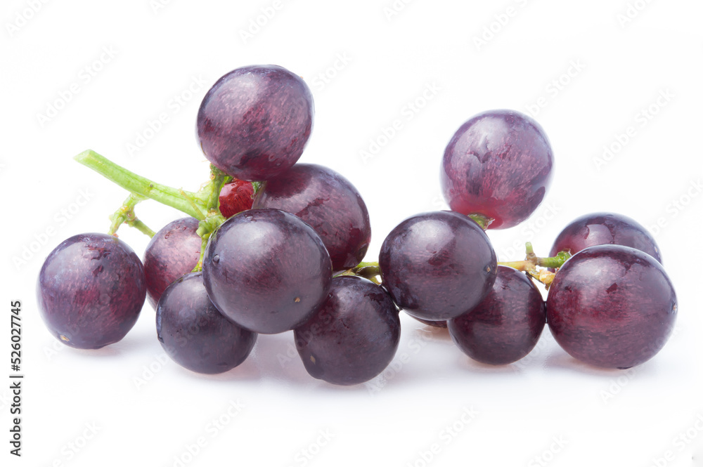 Bunch of grapes on isolated white background.