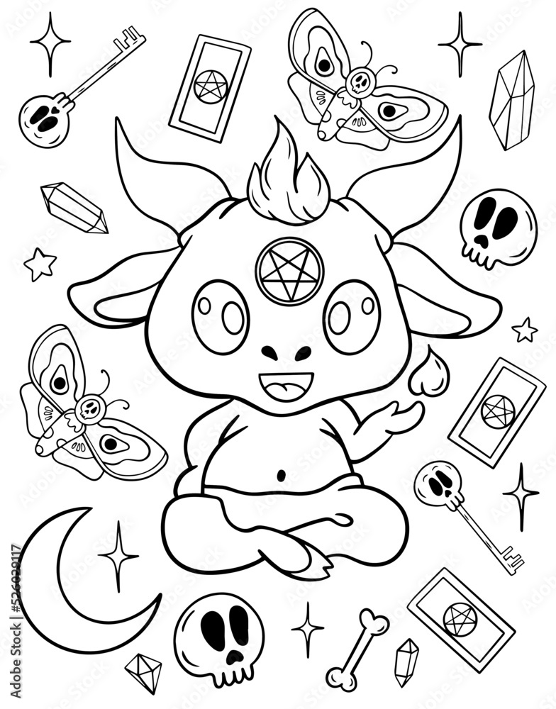Baphomet. Coloring book for children. Coloring book for adults ...
