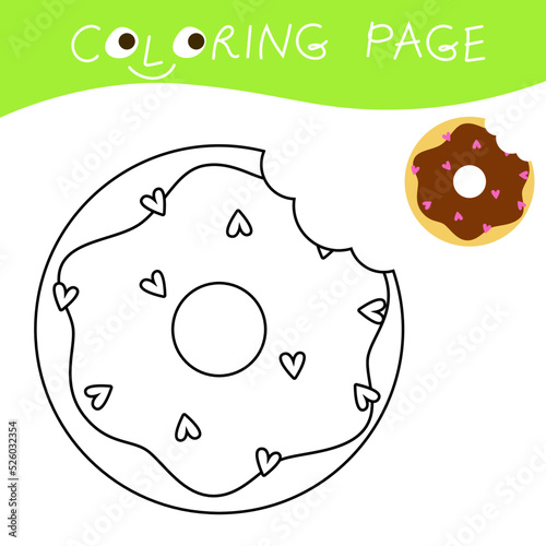 Set of cartoon colorful donuts on the white background