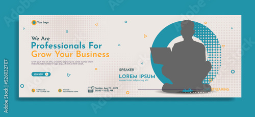 Business webinar horizontal banner template design. Very suitable for online class programs, marketing, etc.