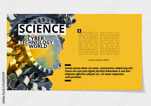Elegant layout for business presentation with technology and science background, vector illustartion