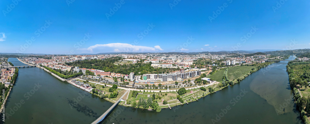 An aerial panorama of Coimbra on the right bank of Mondego River