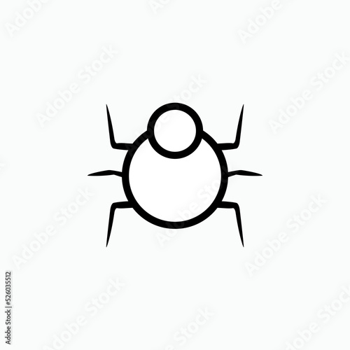 Bug Symbol - Vector. Presented in Line Art Style.