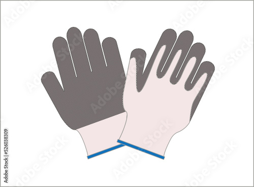 Mechanic gloves for work isolated on white background. Farming hand protection, Safety gloves in the industrial and construction. -vector illustration.