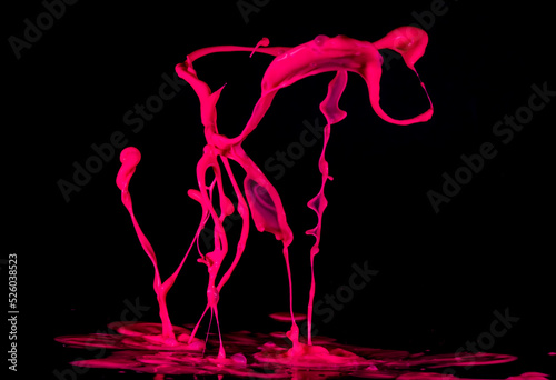 person with a cane abstract liquid art