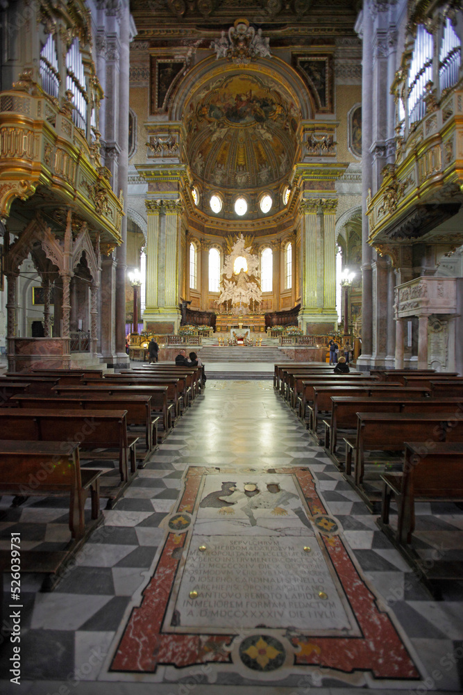 Interior of the Naples Cathedral (or Duomo), Naples, Italy