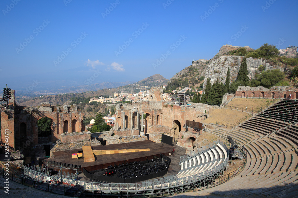 Ancient Greek Theatre, Taormina, Sicily, Italy