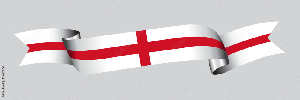Obraz premium 3D Flag of England on a fabric ribbon.
