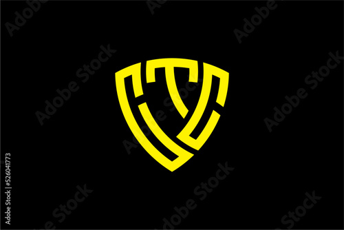 CTC creative letter shield logo design vector icon illustration photo