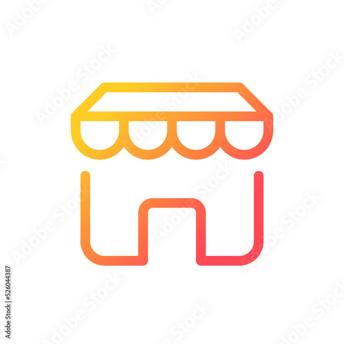 Online marketplace pixel perfect gradient linear ui icon. Ecommerce site. Digital commerce. Line color user interface symbol. Modern style pictogram. Vector isolated outline illustration