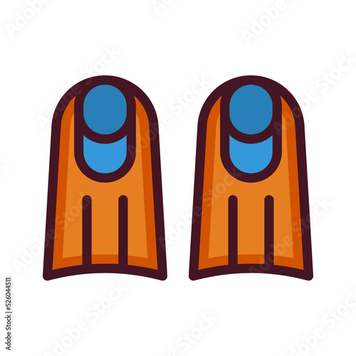 flippers on white background