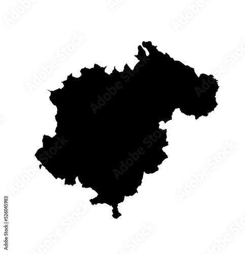 Teruel map vector silhouette illustration isolated on white background. High detailed illustration. Spain province  part of autonomous community Aragon. Country in Europe  EU member.