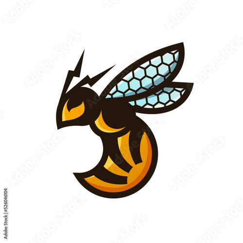 Electric Bee Hive Wings Sun Solar Energy Logo