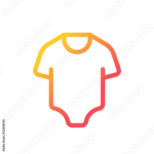 Baby bodysuit pixel perfect gradient linear ui icon. Sleepwear for kid. Infant clothes. Online store. Line color user interface symbol. Modern style pictogram. Vector isolated outline illustration