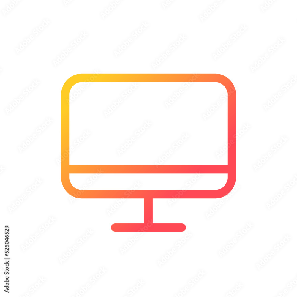 TV display pixel perfect gradient linear ui icon. Television. Electronics store. Online marketplace. Line color user interface symbol. Modern style pictogram. Vector isolated outline illustration TV display pixel perfect gradient linear ui icon. Television. Electronics store. Online marketplace. Line color user interface symbol. Modern style pictogram. Vector isolated outline illustration
