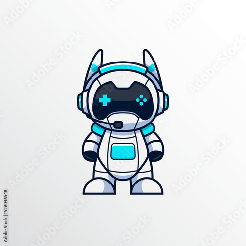 Robot Gamer Mascot Logo with Gamepad Controller