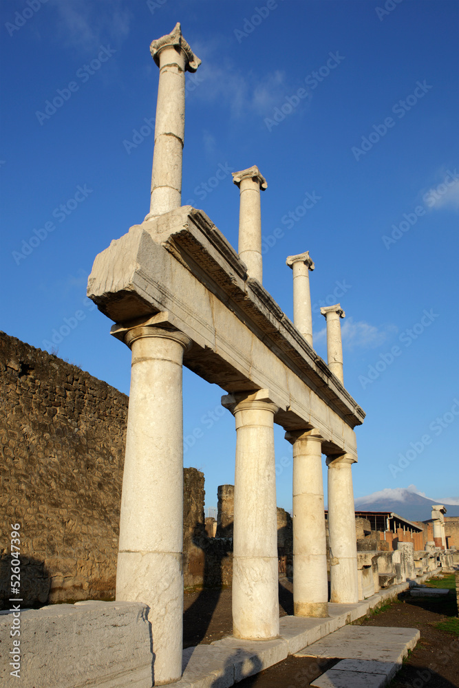 Columns at The Forum in Pompeii,Naples, Italy Columns at The Forum in Pompeii,Naples, Italy