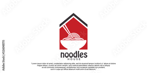 Simple logo design noodles in house Premium Vector part 1
