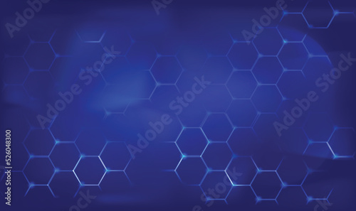 science themed hexagon background on dark blue background