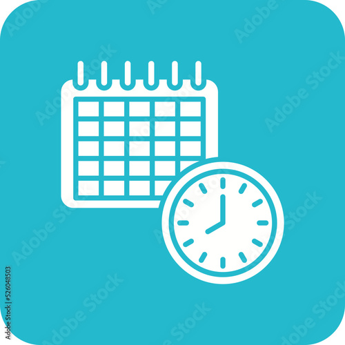 Deadline Multicolor Round Corner Glyph Inverted Icon