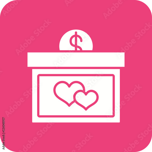 Donation Multicolor Round Corner Glyph Inverted Icon