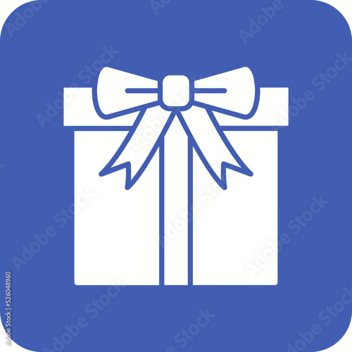 Gift Box Multicolor Round Corner Glyph Inverted Icon