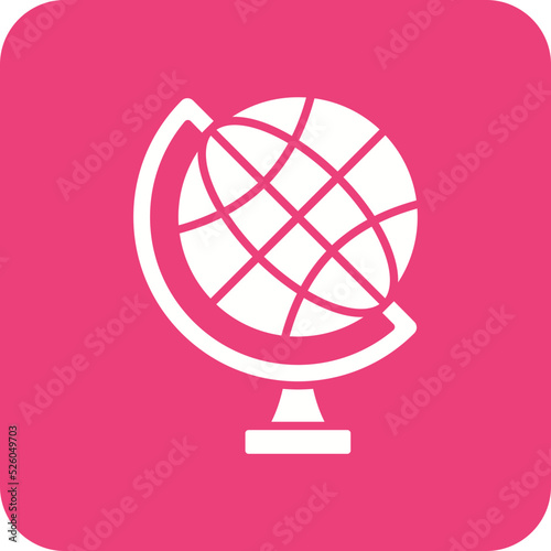 Globe Multicolor Round Corner Glyph Inverted Icon
