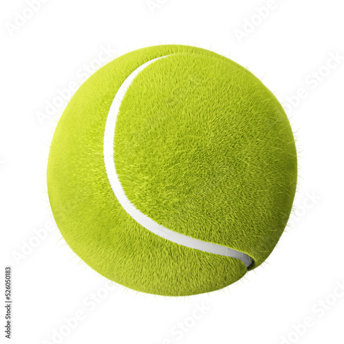 Fényképezés Tennis ball . PNG file . 3D rendering .