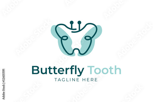 Logo of a butterfly tooth - great for pediatric dentistry clinic