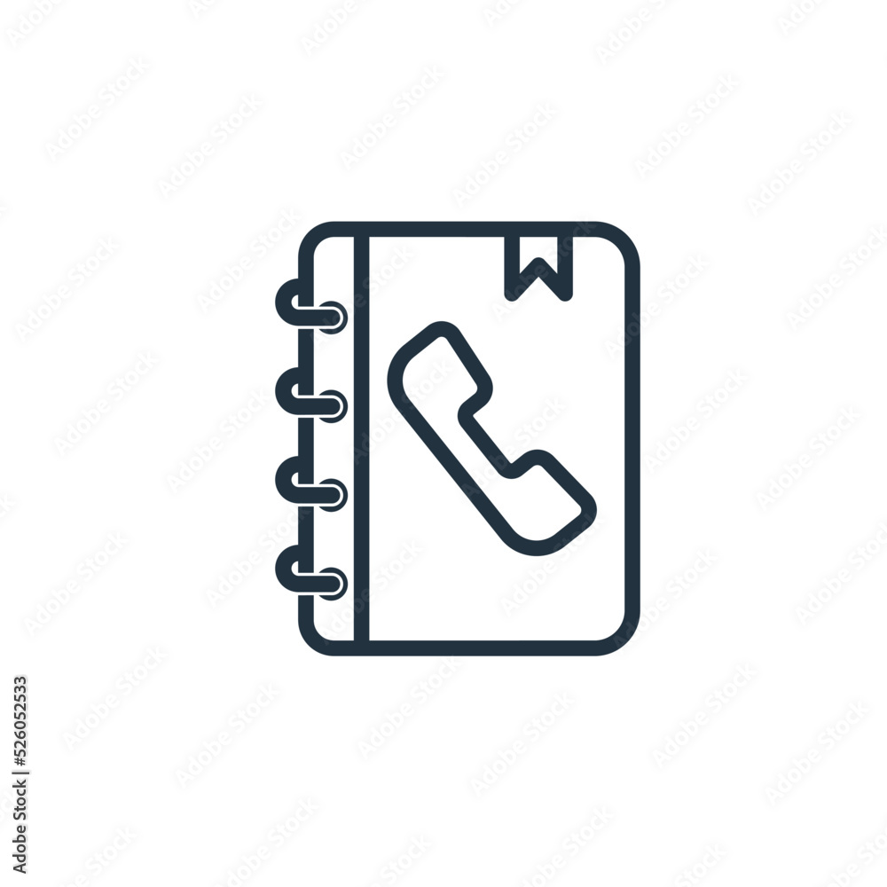 Phonebook icon isolated on a white background. Phonebook symbol for web and mobile applications. Phonebook icon isolated on a white background. Phonebook symbol for web and mobile applications.