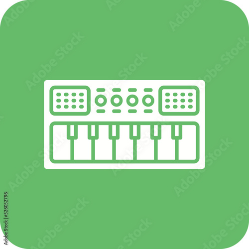 Piano Multicolor Round Corner Glyph Inverted Icon